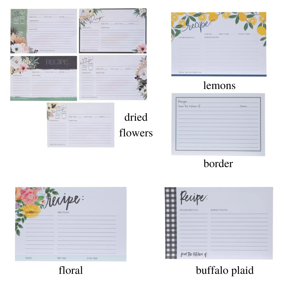 4x6 Recipe Book