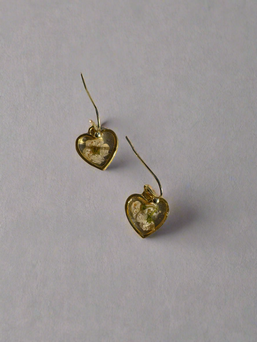 Gold Heart Resin Dangles