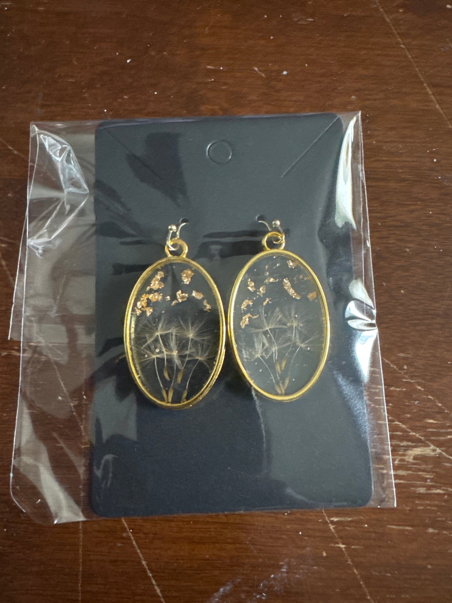 Oval Dandelion Resin Dangles
