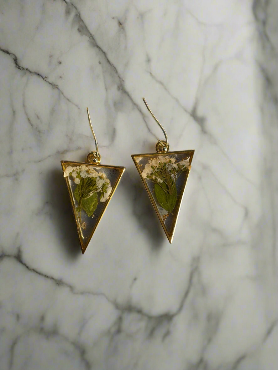 Large Gold Triangle Resin Dangles