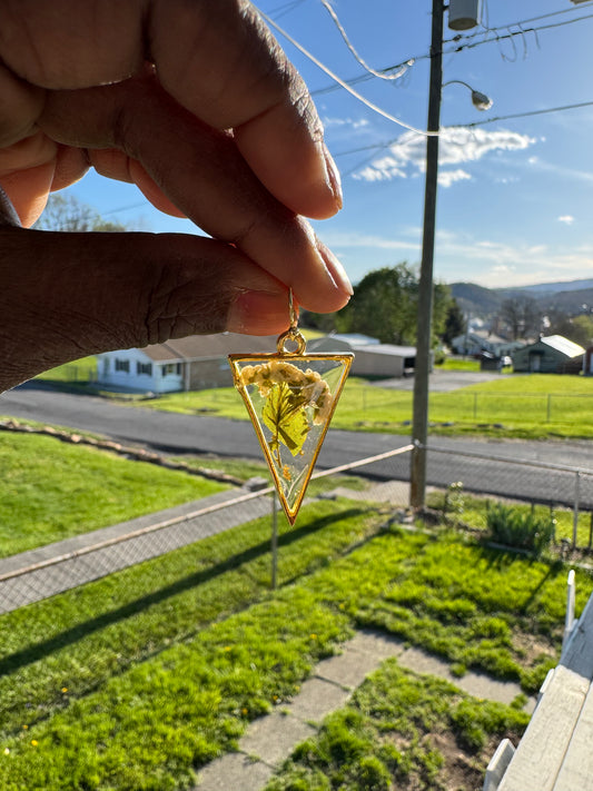 Large Gold Triangle Resin Dangles