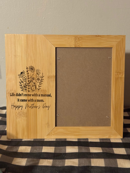 “It came with a mom” frame