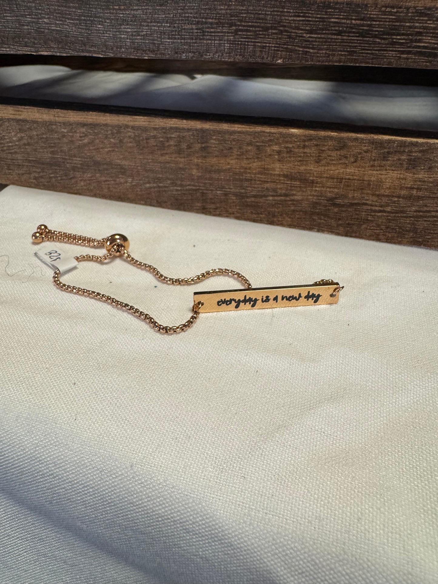 Everyday is a new day adjustable bracelet