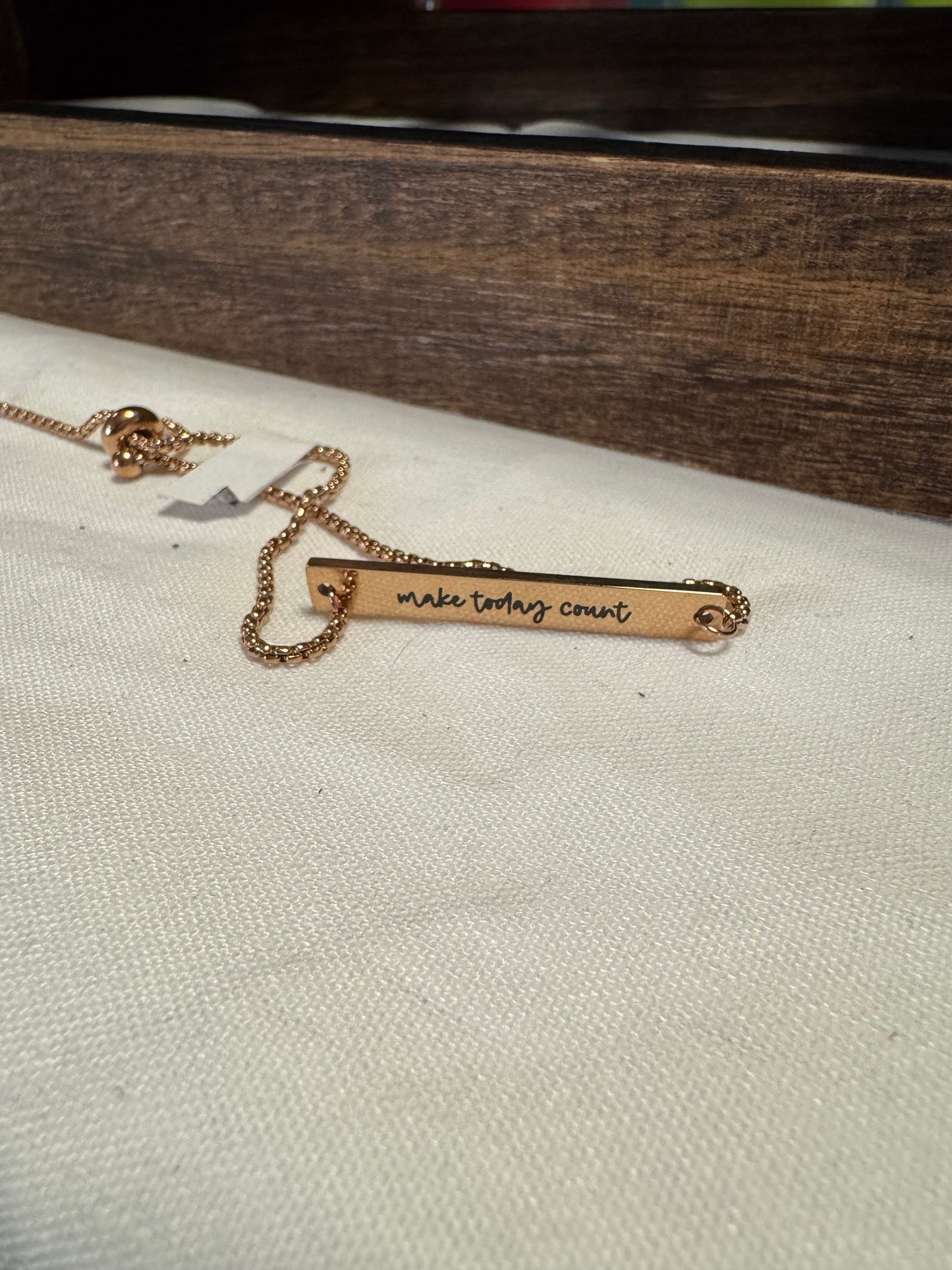 Make today count adjustable bracelet