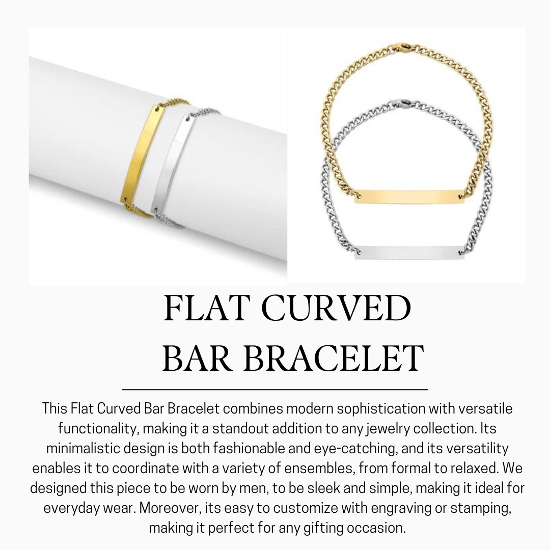 Flat Curved Bar Bracelet