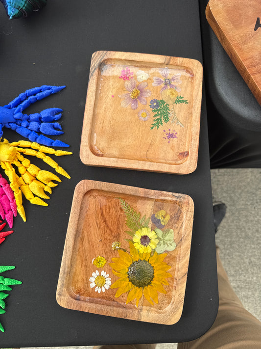 Resin floral tray