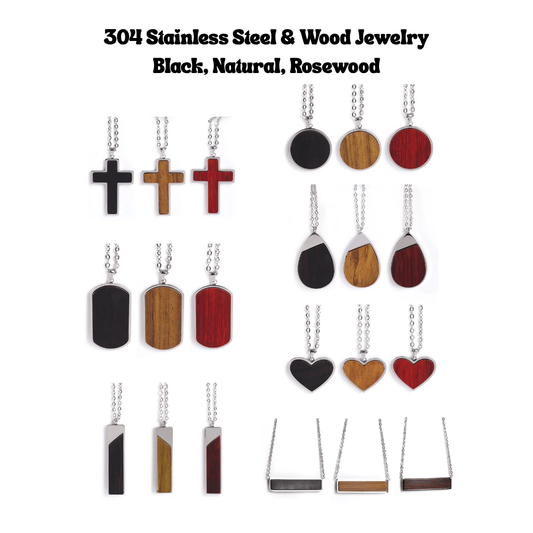 Custom Wood & Stainless Steel Jewelry