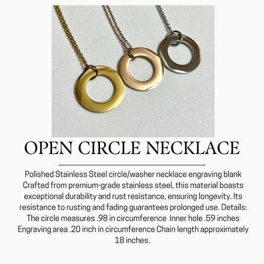 Stainless Steel Open Circle Necklace