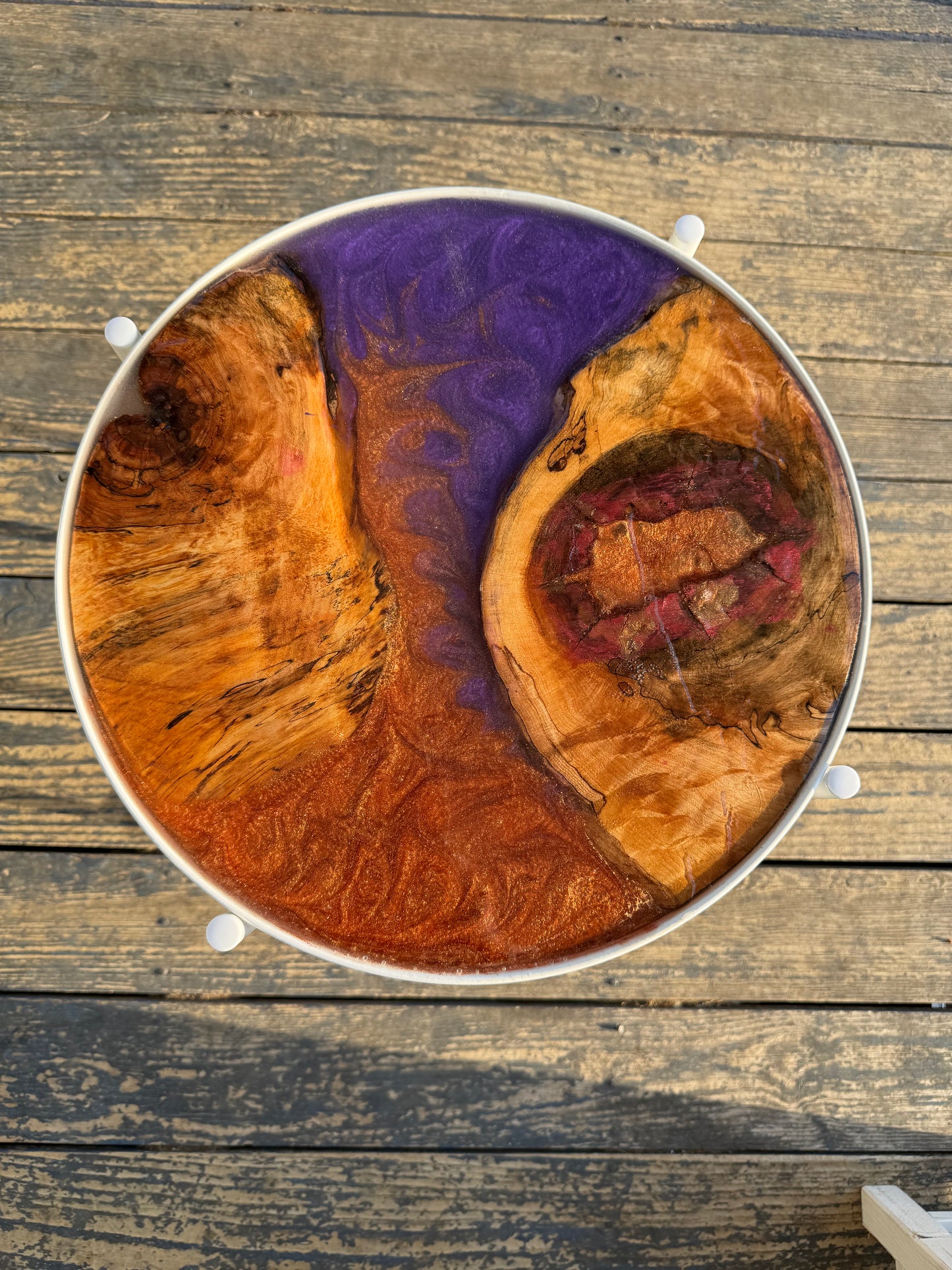 Purple & Orange Resin Endtable