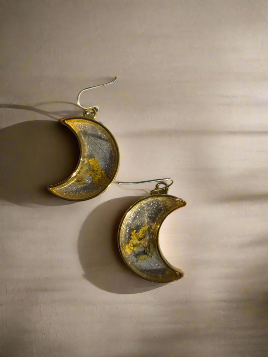 Large Moon Teardrop Resin Dangles