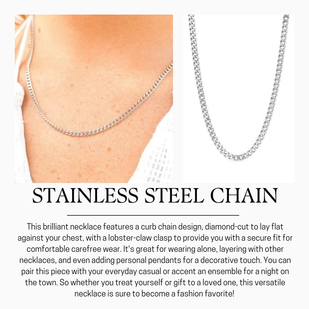 Stainless Steel Number Charm Necklace (Custom)