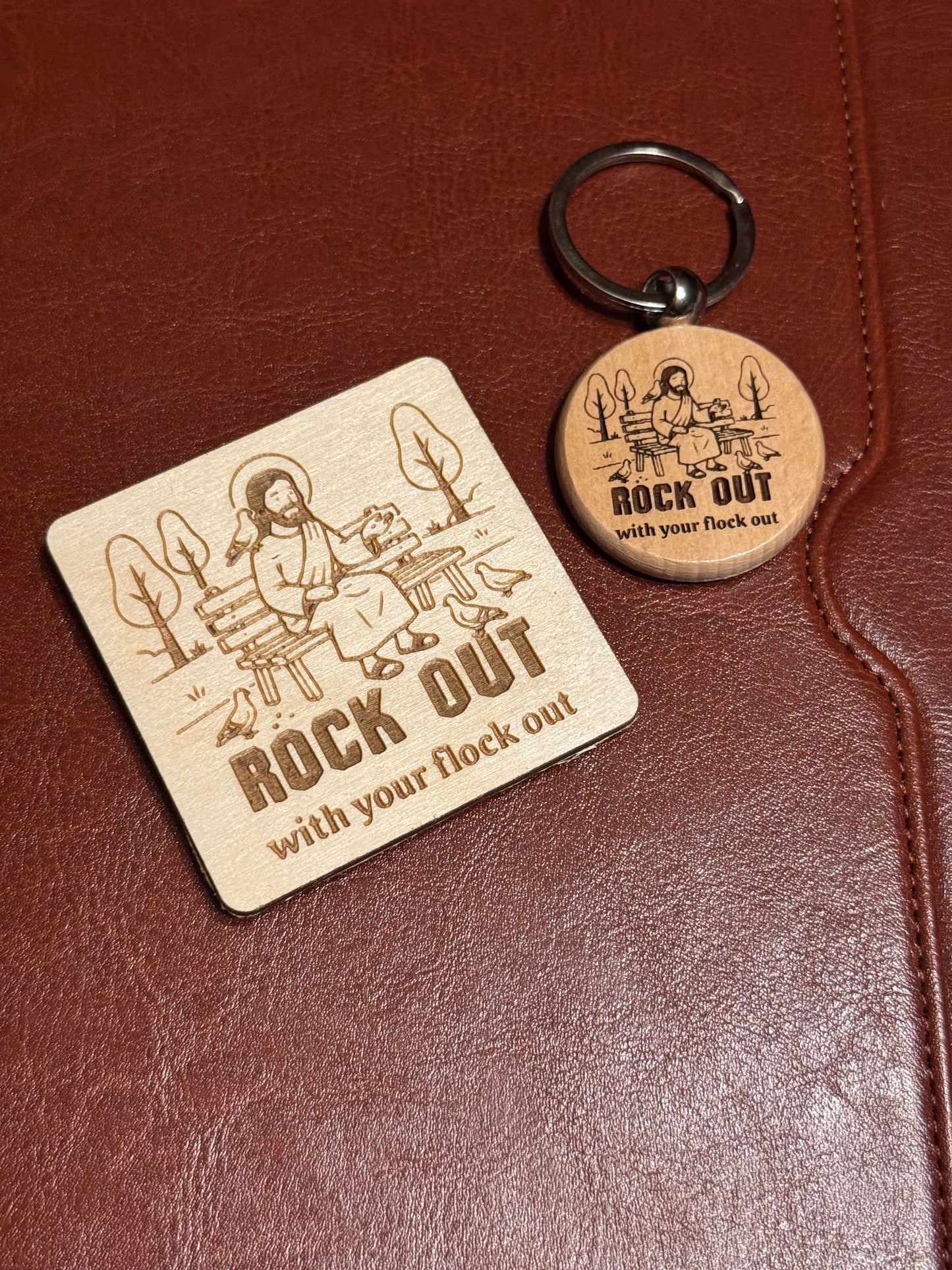 Rock out! Keychain or Magnet