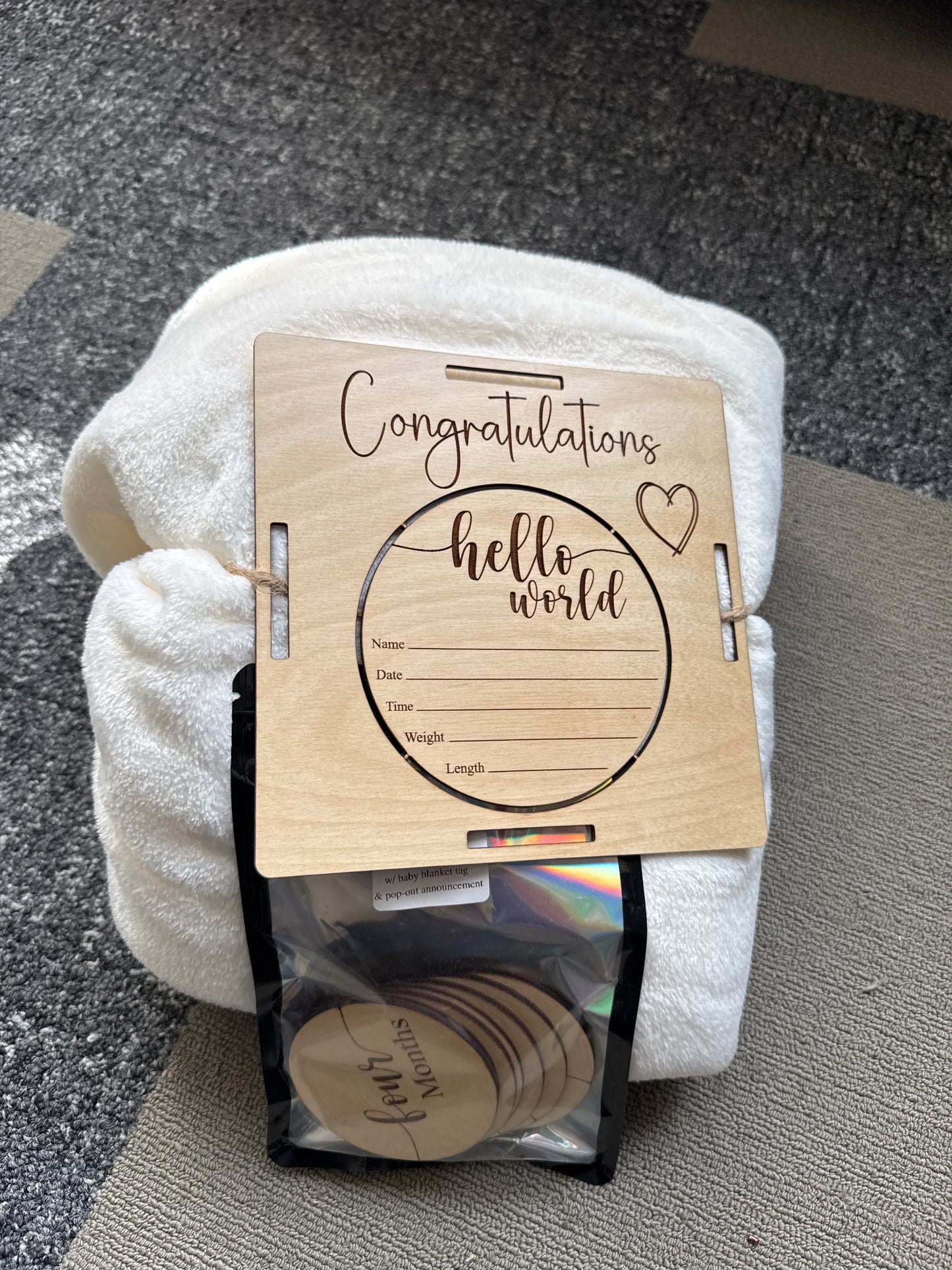 Congratulations Baby Announcement Blanket Set