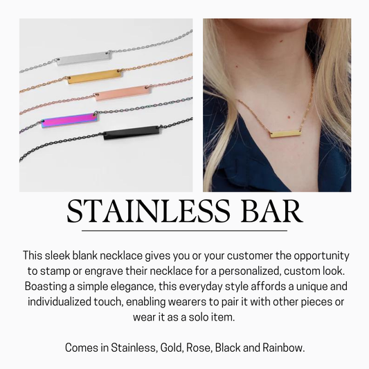 Stainless Steel Horizontal Bar Necklace