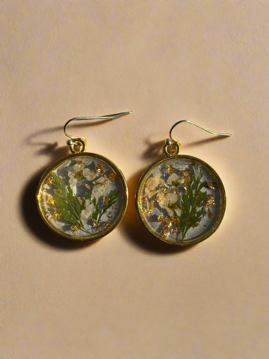 Large Gold circle Resin Dangles