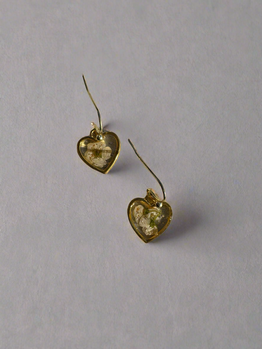 Gold Heart Resin Dangles