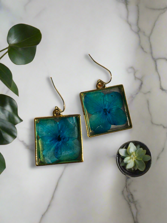 Gold Square Resin Dangles