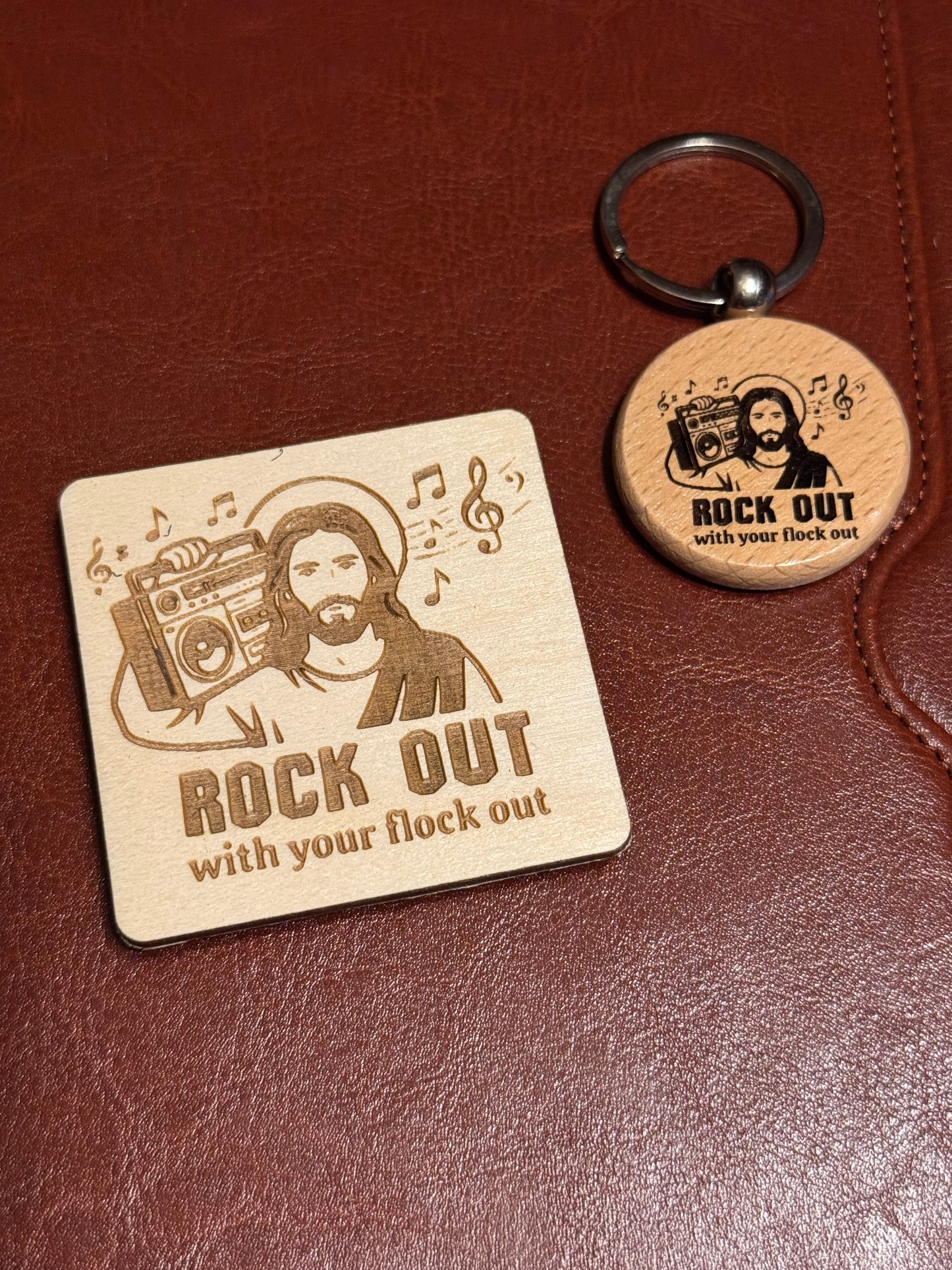 Rock out! Keychain or Magnet