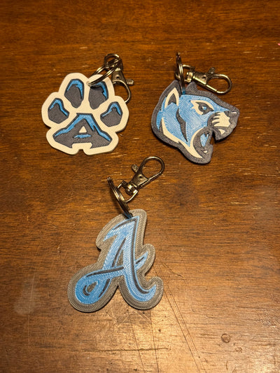 Alleghany Cougar keychains--3D printed