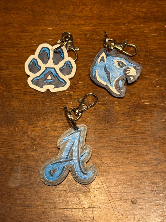 Alleghany Cougar keychains--3D printed