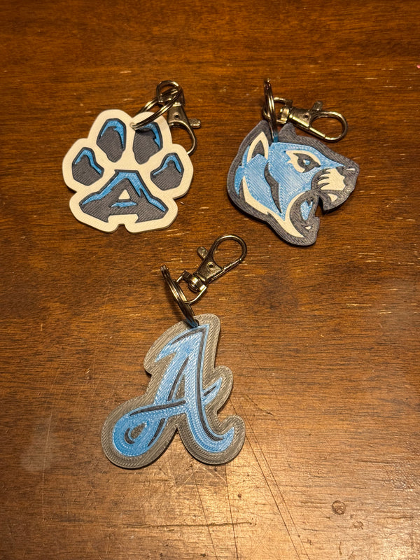 Alleghany Cougar keychains--3D printed