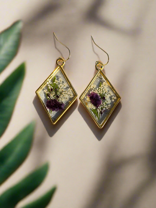 Large Gold Circle Resin Dangles