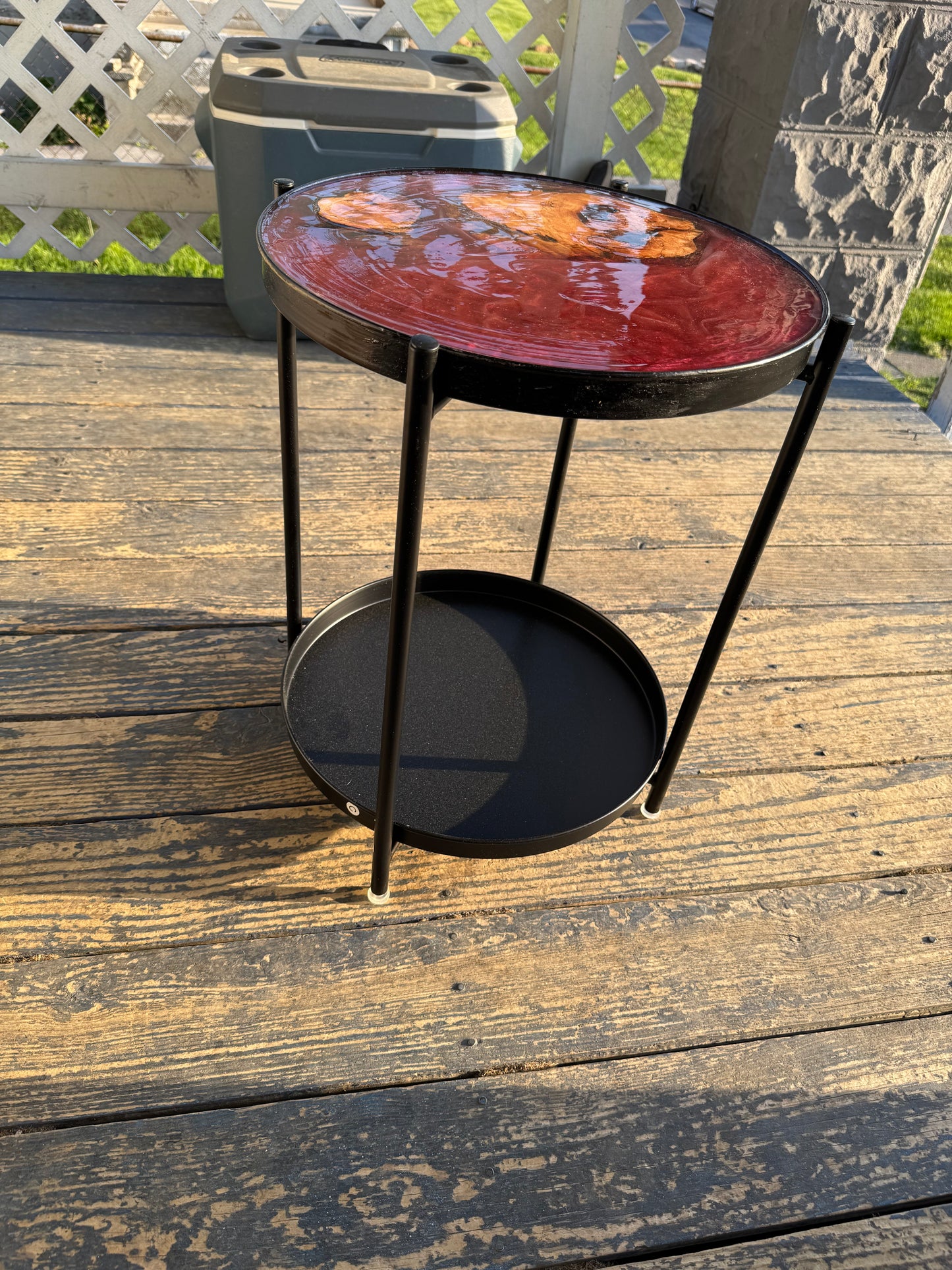 Ruby Resin Endtable