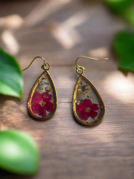 Large Gold Teardrop Resin Dangles