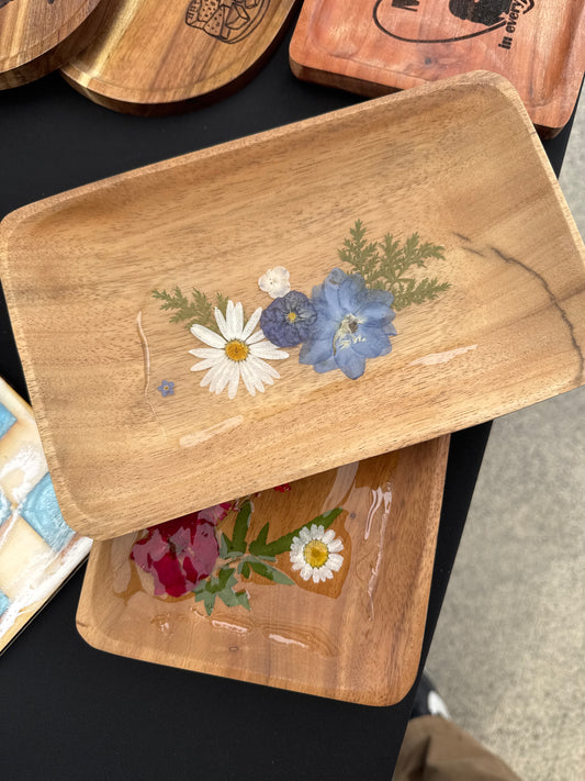 Large resin floral tray