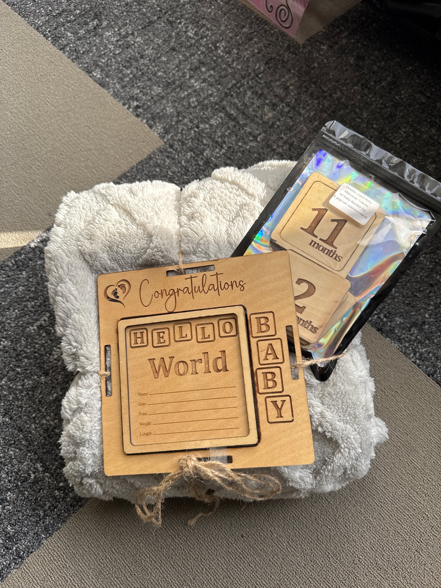 Baby Announcement Blanket Set