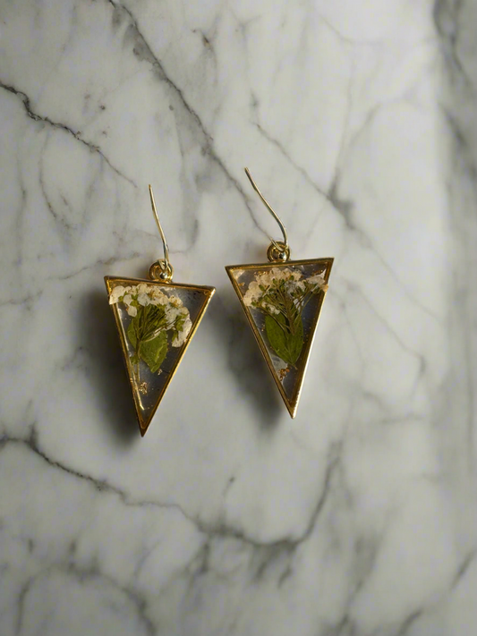 Large Gold Triangle Resin Dangles