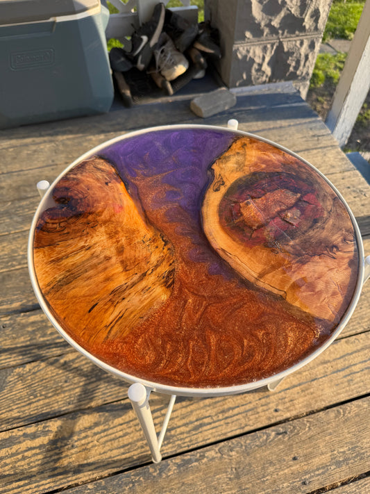 Purple & Orange Resin Endtable
