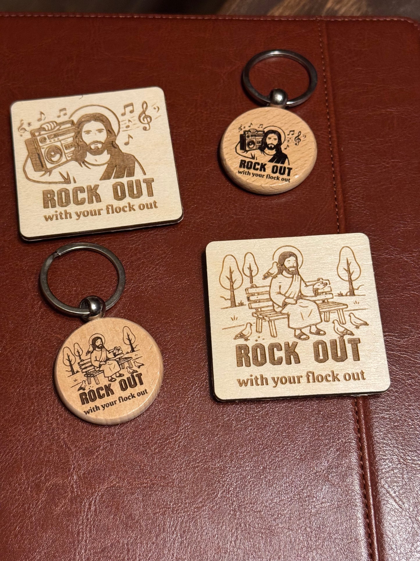 Rock out! Keychain or Magnet