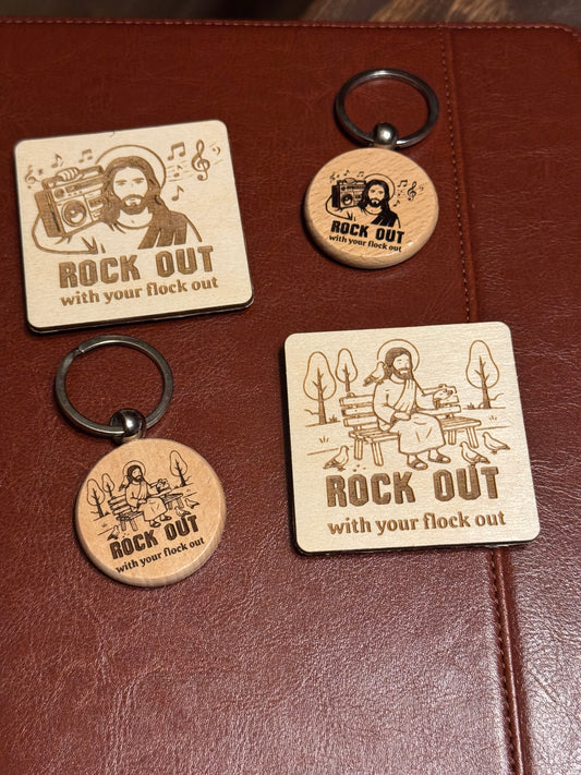 Rock out! Keychain or Magnet