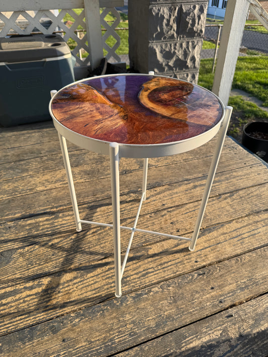 Purple & Orange Resin Endtable