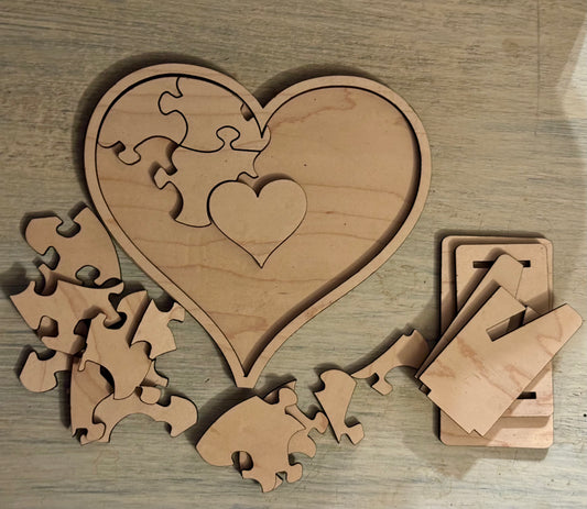 Custom Heart Puzzle Piece Display