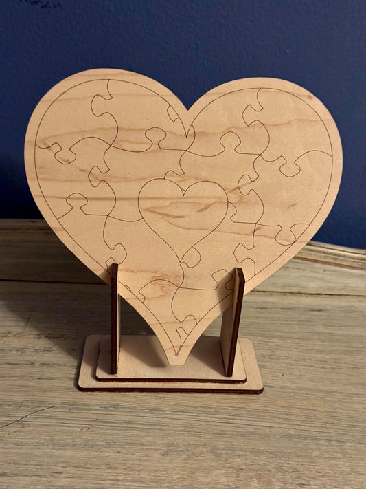 Custom Heart Puzzle Piece Display