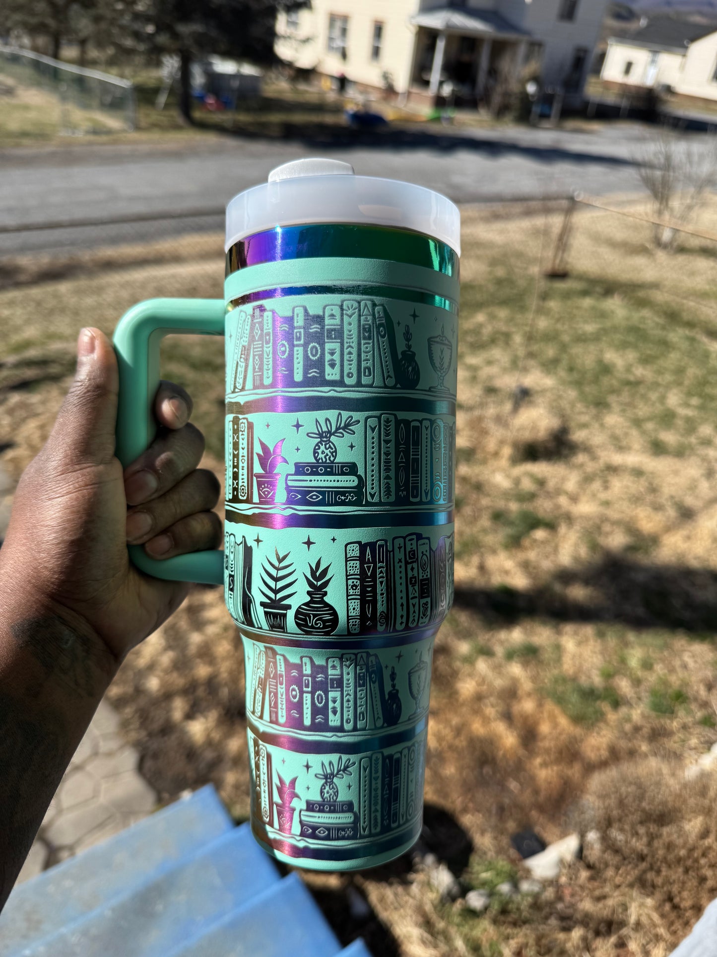 (Rainbow) Bookshelf Tumbler 40 oz