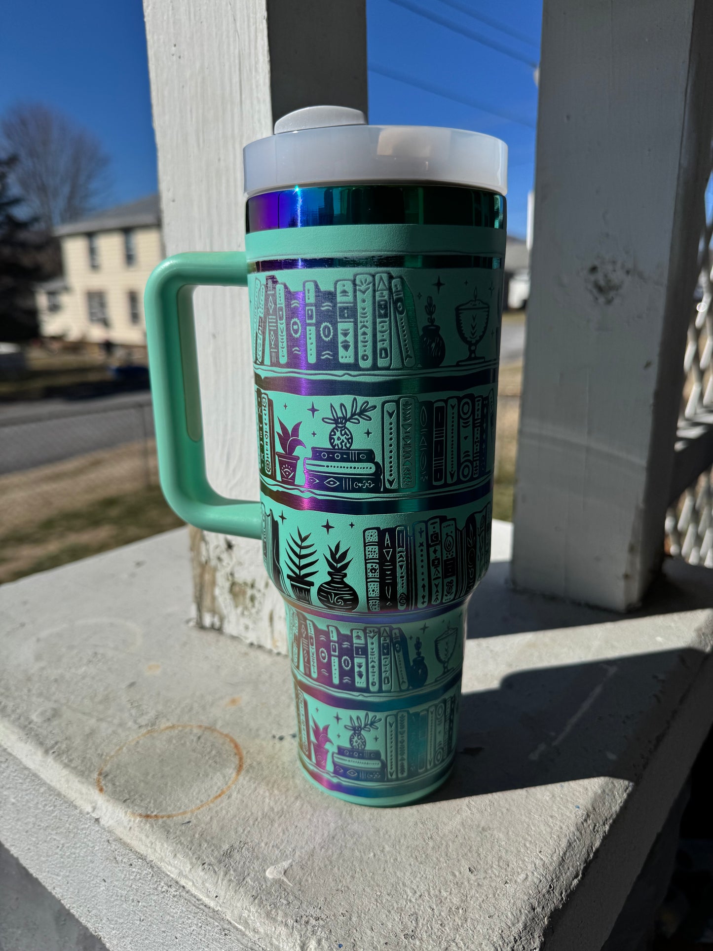(Rainbow) Bookshelf Tumbler 40 oz