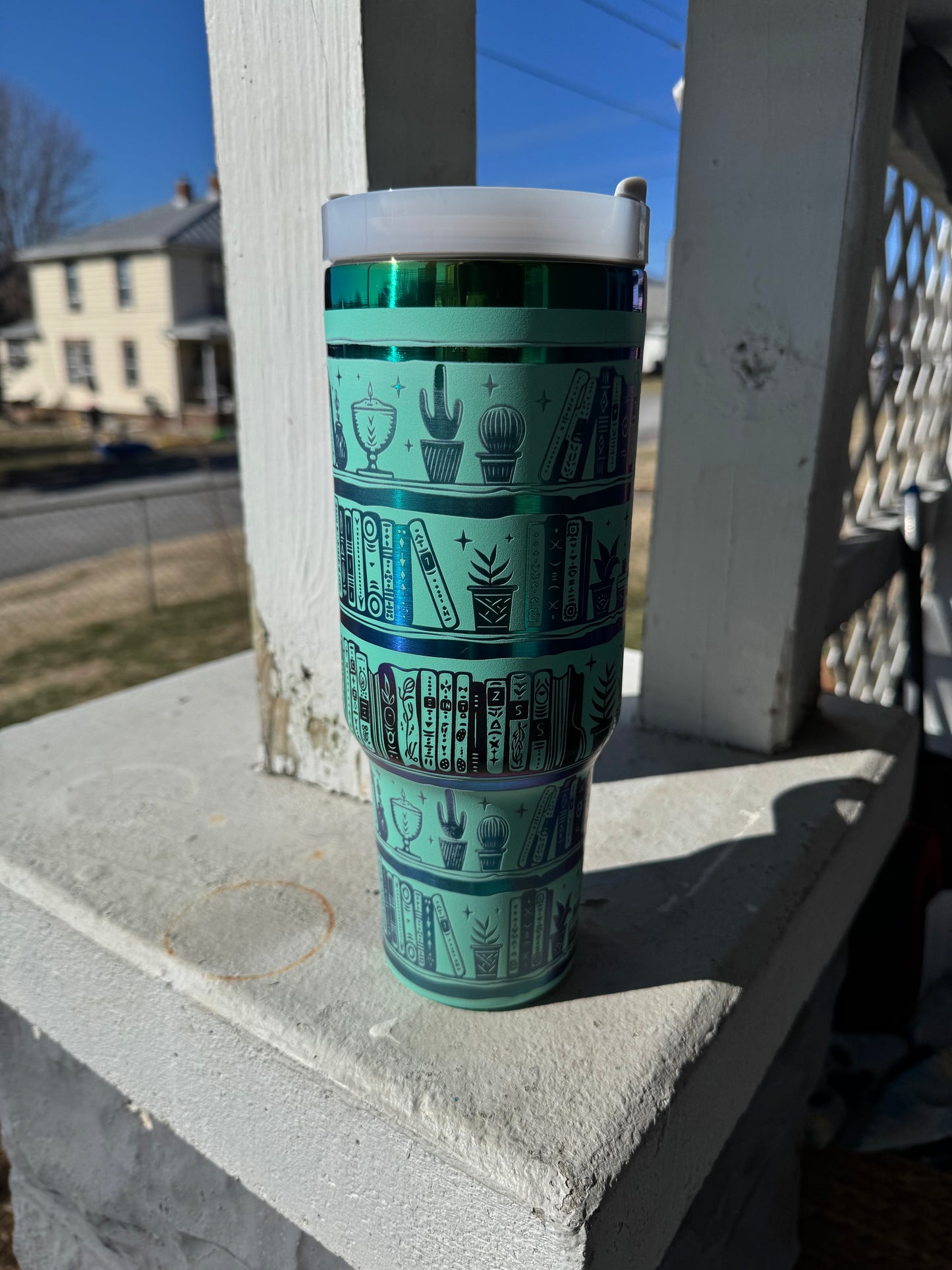 (Rainbow) Bookshelf Tumbler 40 oz