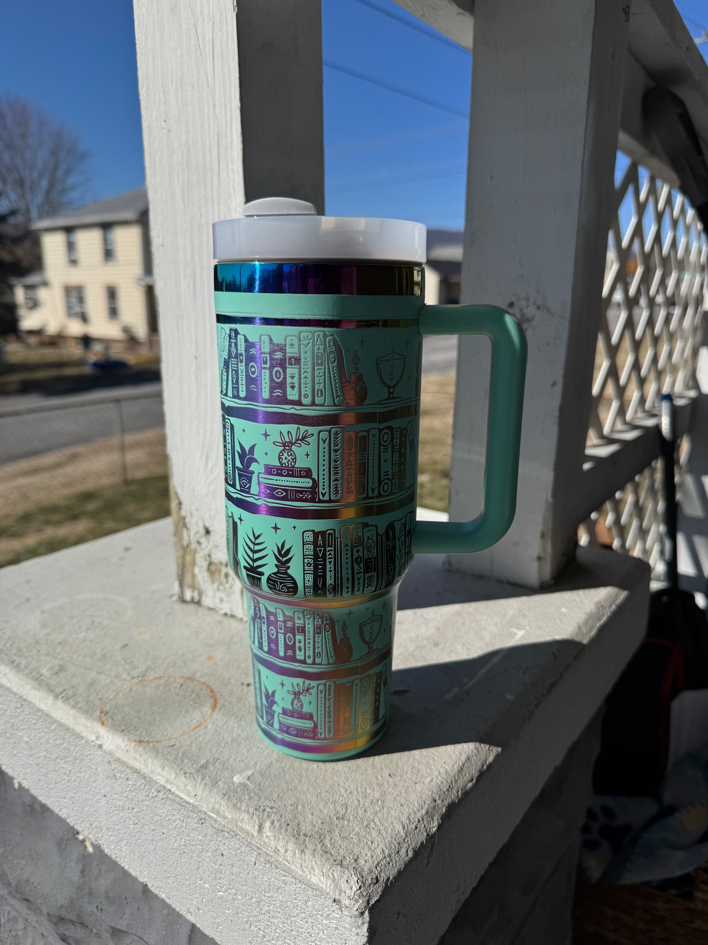 (Rainbow) Bookshelf Tumbler 40 oz