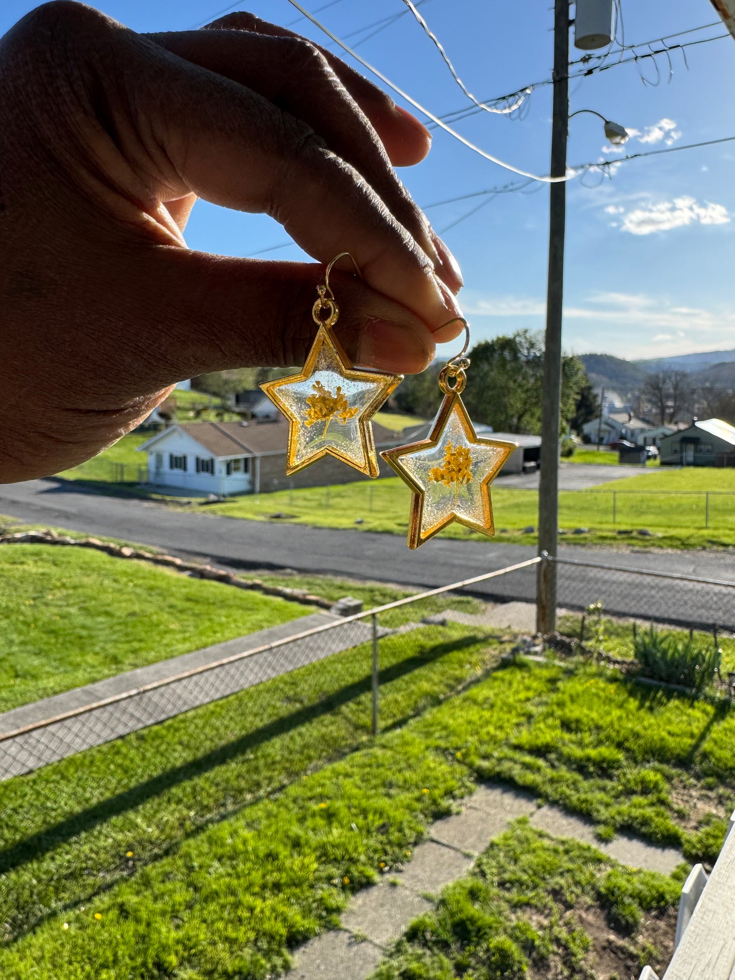 Gold Star Resin Dangles