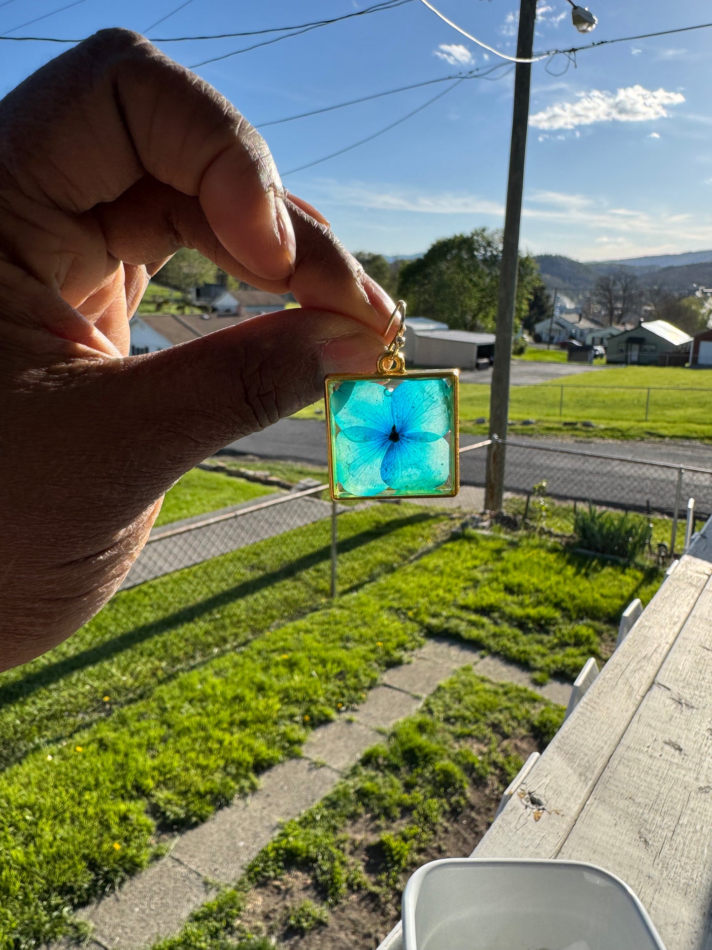 Gold Square Resin Dangles