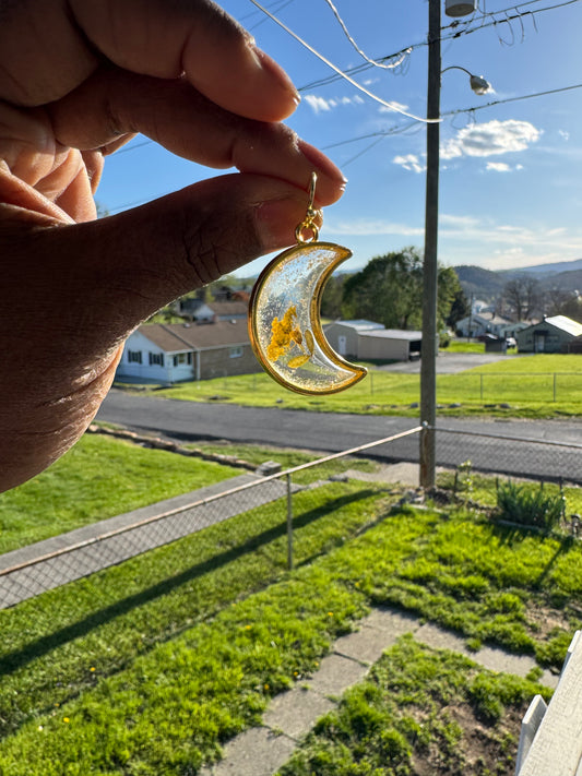 Large Moon Resin Dangles