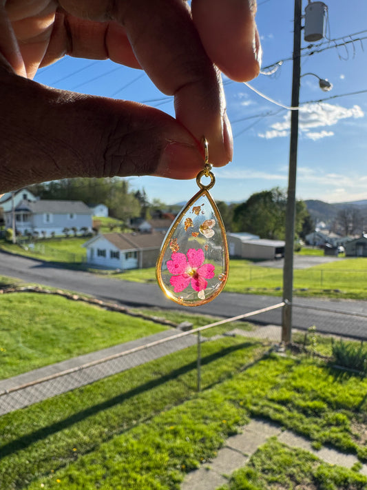 Large Gold Teardrop Resin Dangles