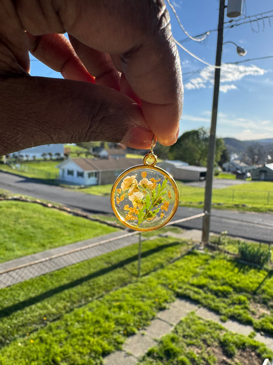 Large Gold circle Resin Dangles