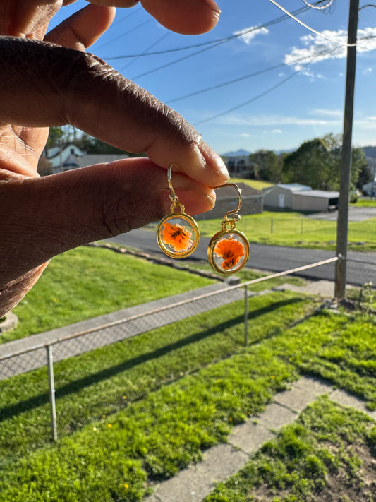 Gold Circle Resin Dangles