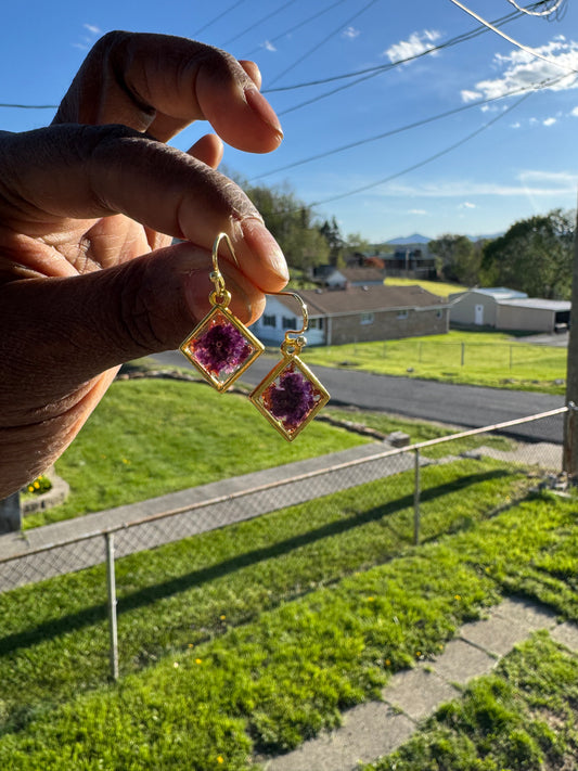 Gold Diamond Resin Dangles