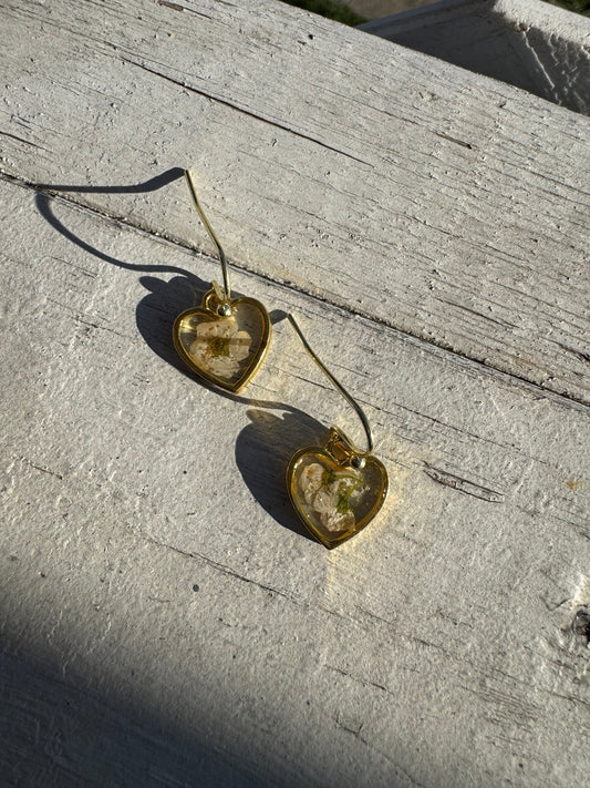 Gold Heart Resin Dangles