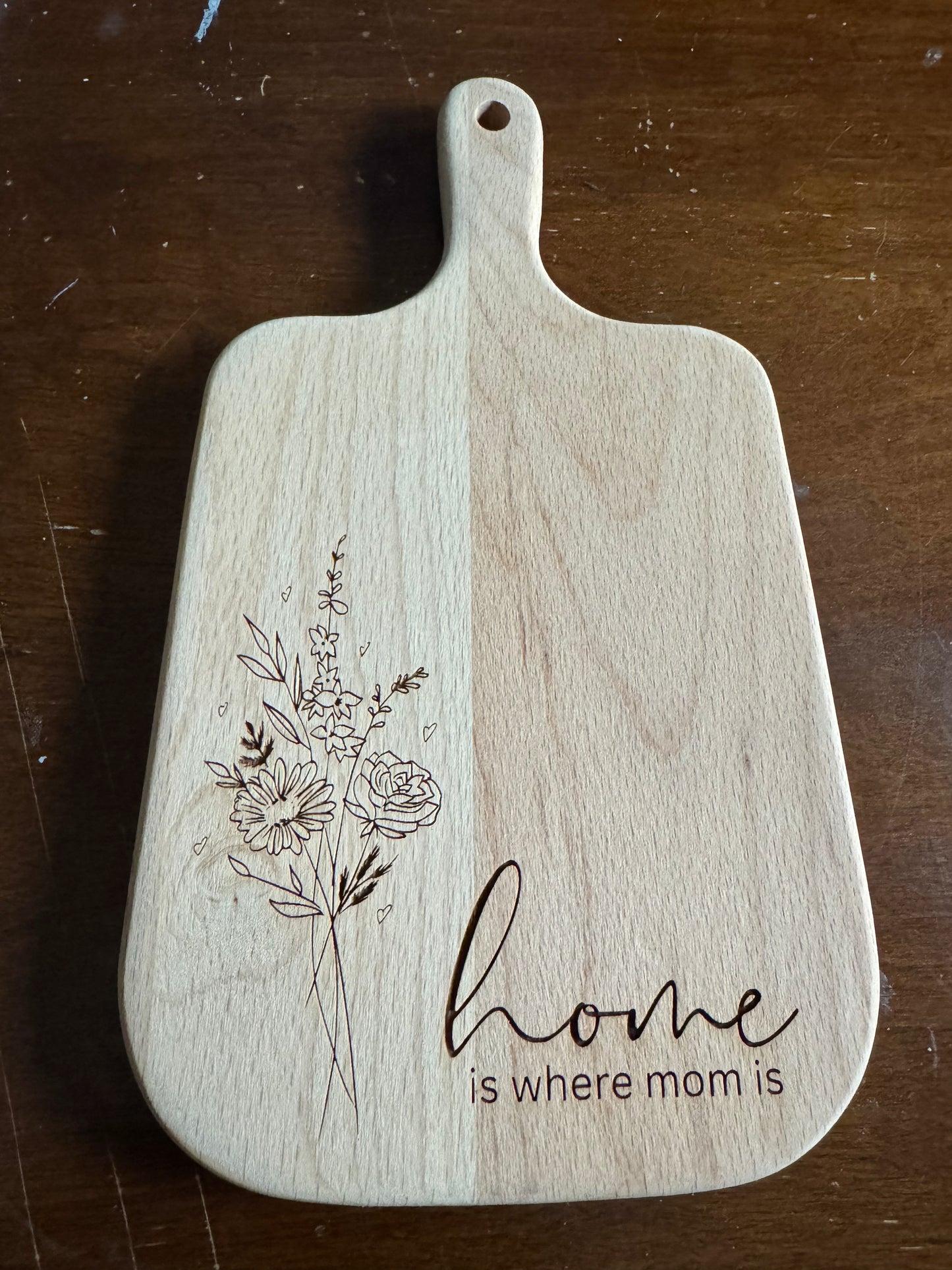 Mini-Home is where mom is cutting board